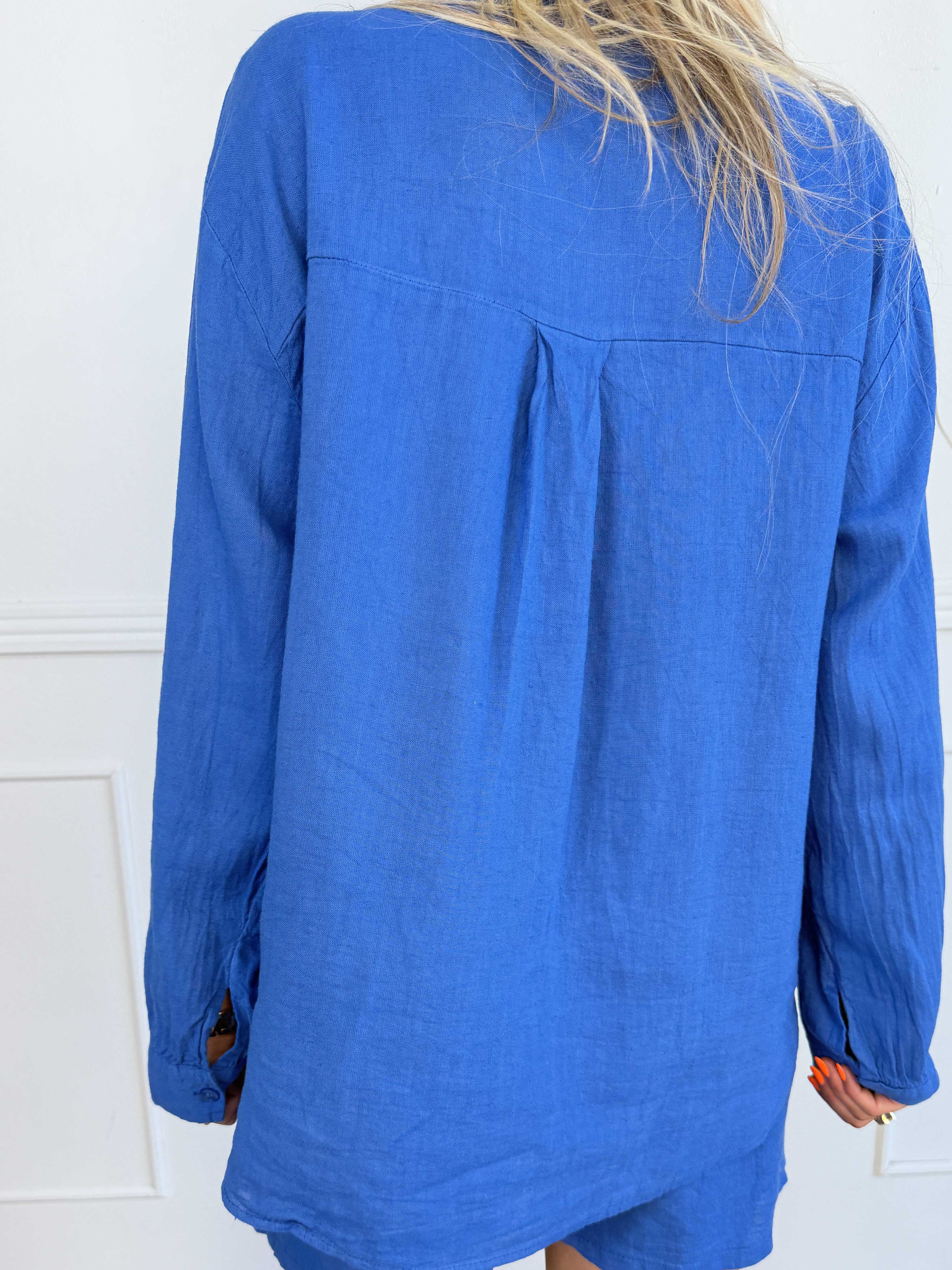 Clara Shirt - Ensfarvet skjorte i viskose og hør
